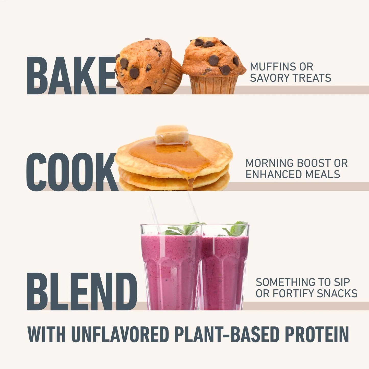 , Plant-Based Protein, 20 G Pea & Brown Rice Protein Powder, Unflavored, 1.15 Lb, about 20 Servings