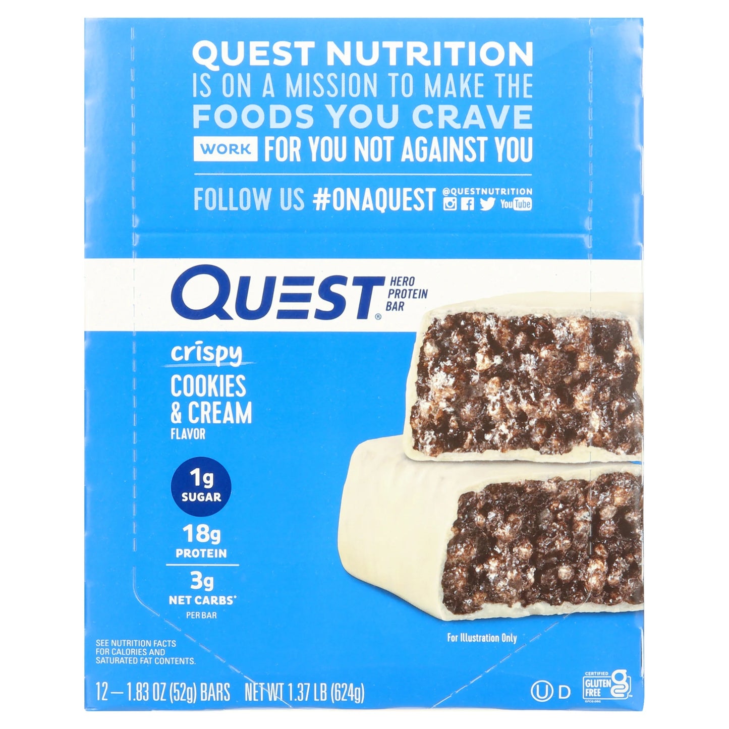 Quest Cookies & Creme Hero Bar 12Ct