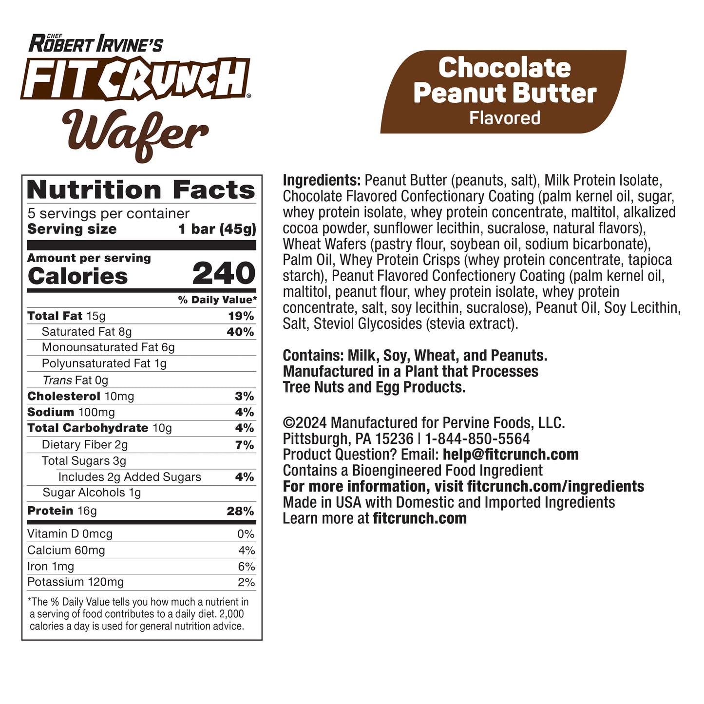 (3 Pack) Peanut Butter WAFER Protein Bar, 16G, 5Ct