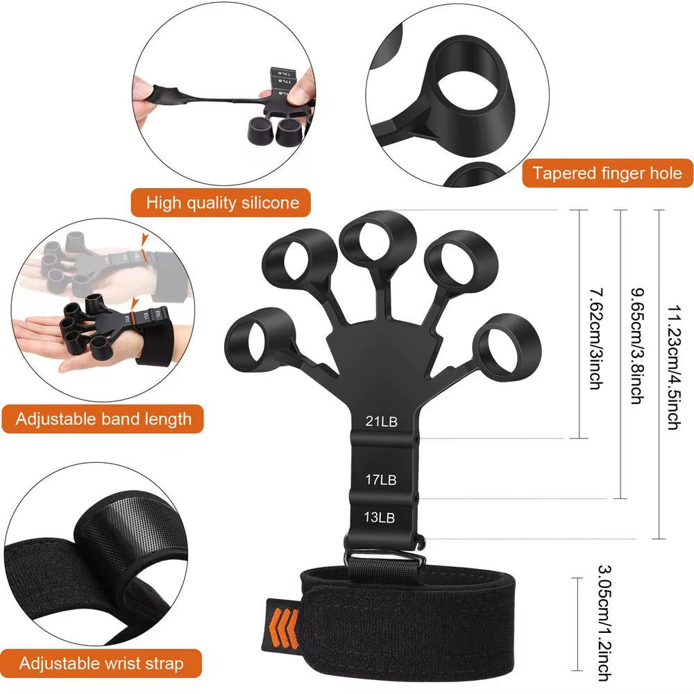 Grip Hand Finger Expander Exercise Strength Trainer Gripper Hand Strengthener for Injury Recovery and Muscle Builder Stretcher