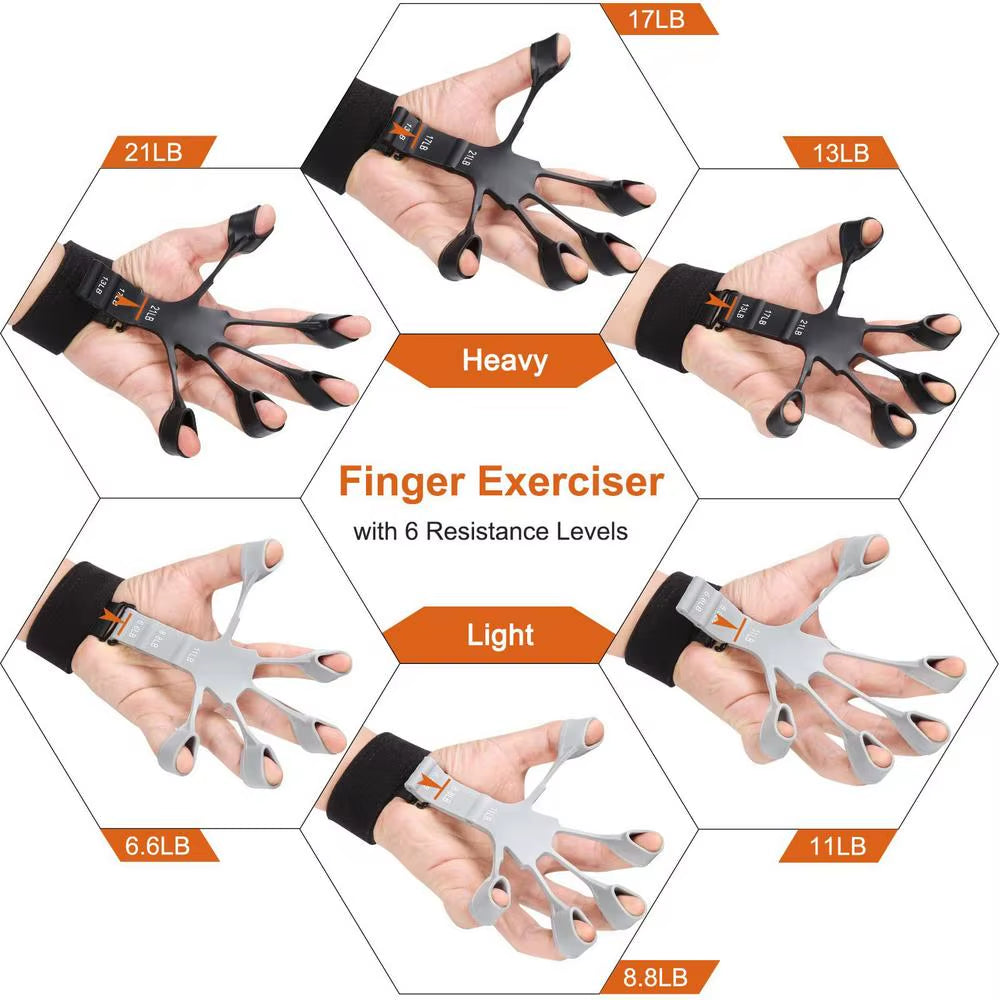 Grip Hand Finger Expander Exercise Strength Trainer Gripper Hand Strengthener for Injury Recovery and Muscle Builder Stretcher