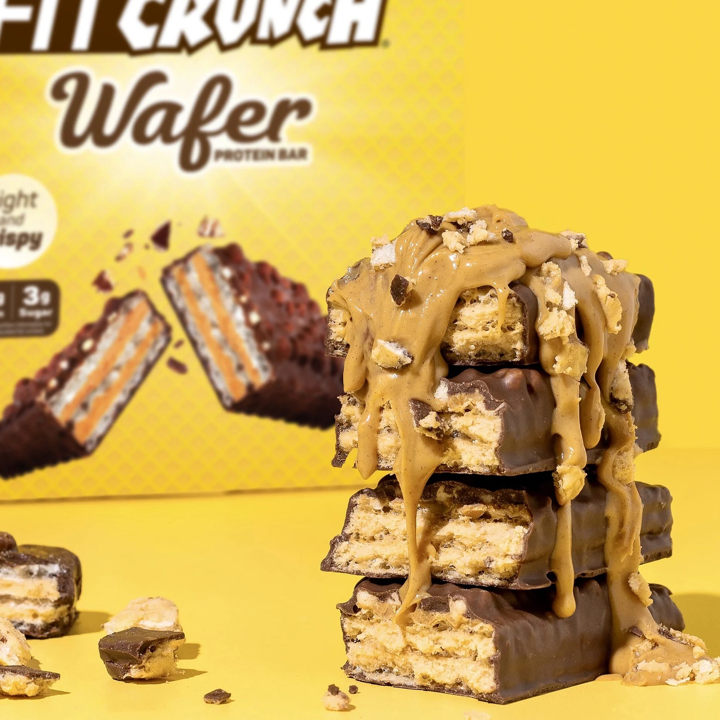 (3 Pack) Peanut Butter WAFER Protein Bar, 16G, 5Ct