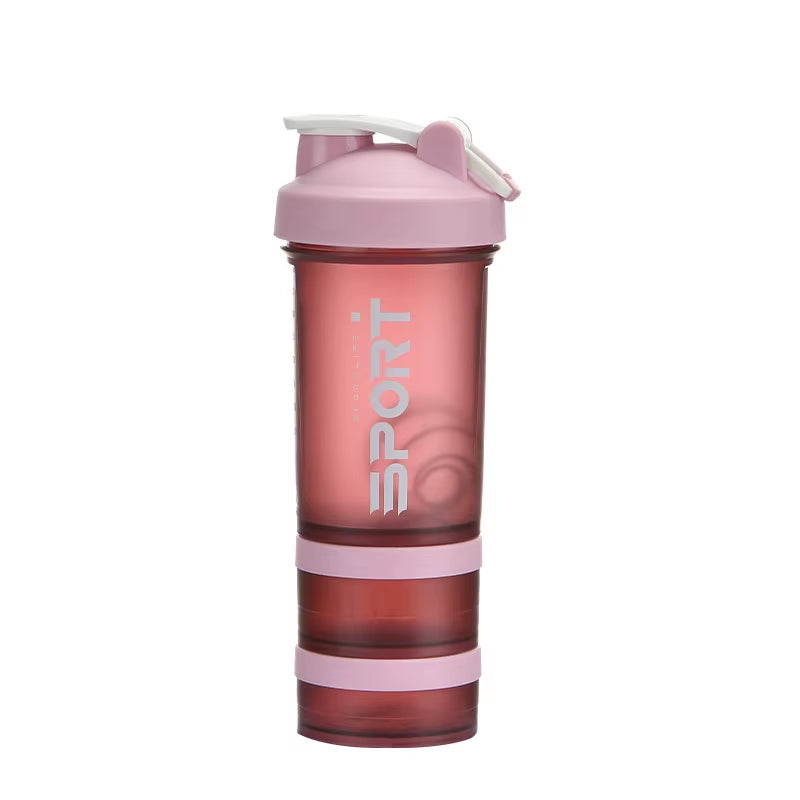 Botella Deportiva de 500 ml | Shaker de 3 Capas para Proteína | Portátil, Antiderrames y Libre de BPA