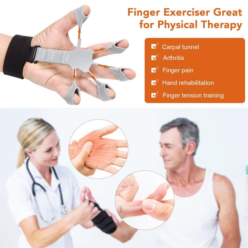 Grip Hand Finger Expander Exercise Strength Trainer Gripper Hand Strengthener for Injury Recovery and Muscle Builder Stretcher