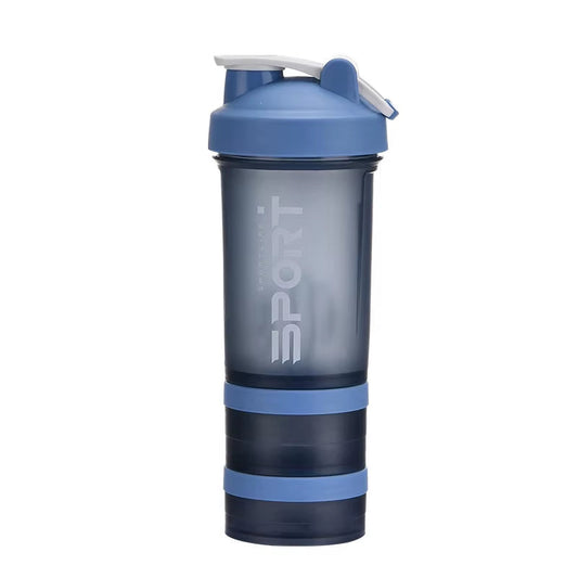 Botella Deportiva de 500 ml | Shaker de 3 Capas para Proteína | Portátil, Antiderrames y Libre de BPA