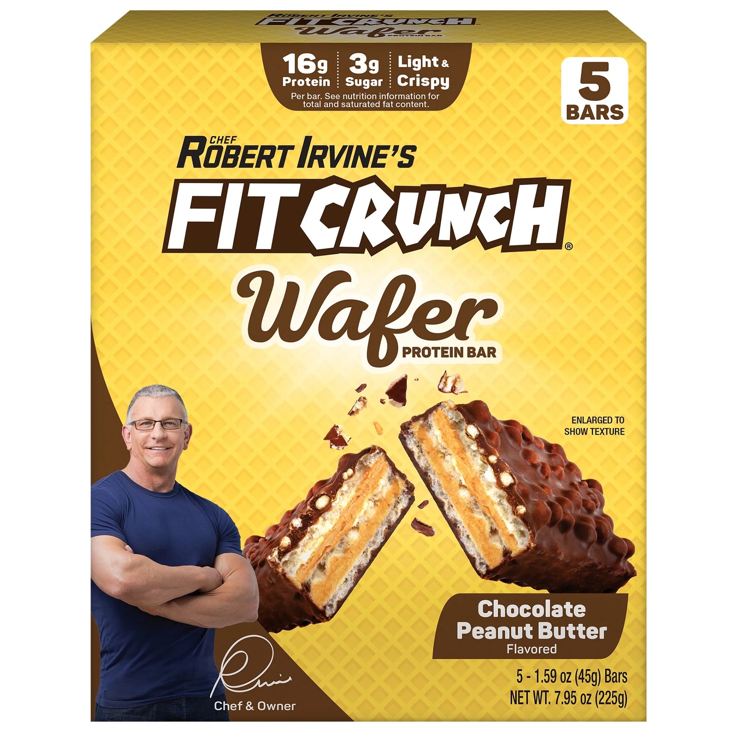 (3 Pack)  Peanut Butter WAFER Protein Bar, 16G, 5Ct