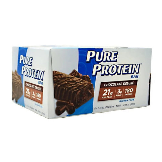 Barra de Proteína Pure Protein Chocolate Deluxe - Paquete de 2 cajas de 6 unidades