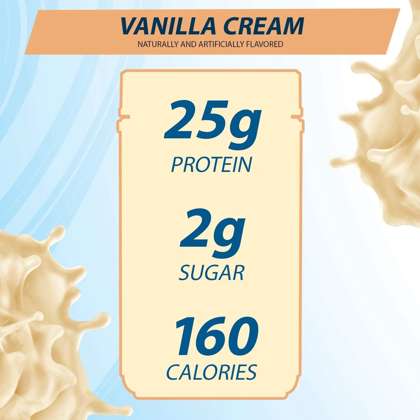100% Whey Protein Powder, Vanilla Cream, 25G Protein, 1 Lb
