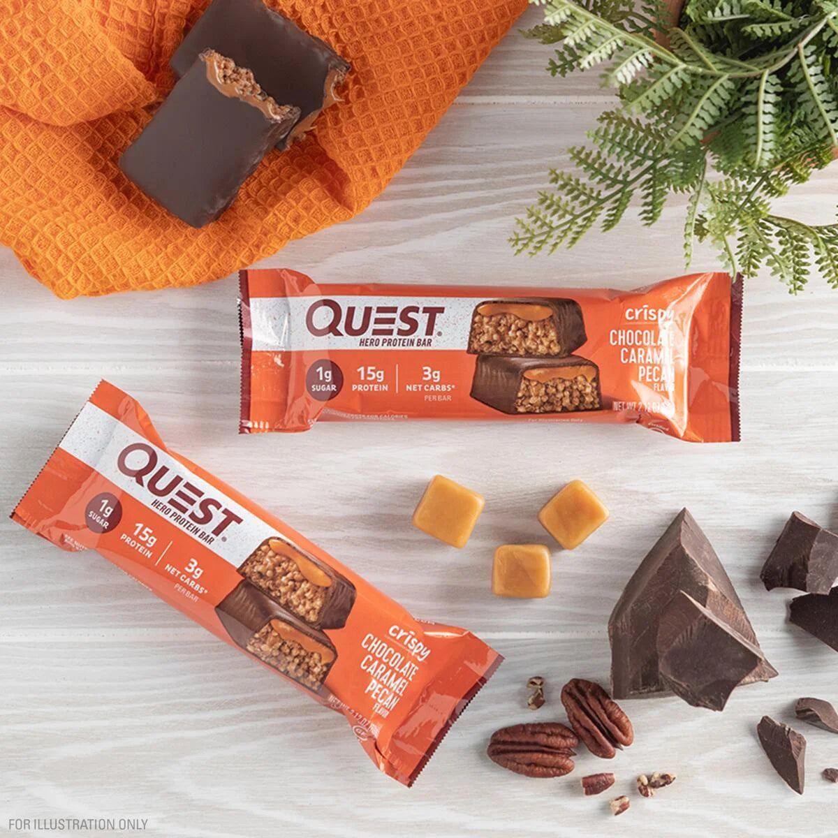 Quest Hero Protein Bars, Low Carb, Gluten Free, Chocolate Caramel Pecan, 12 Count
