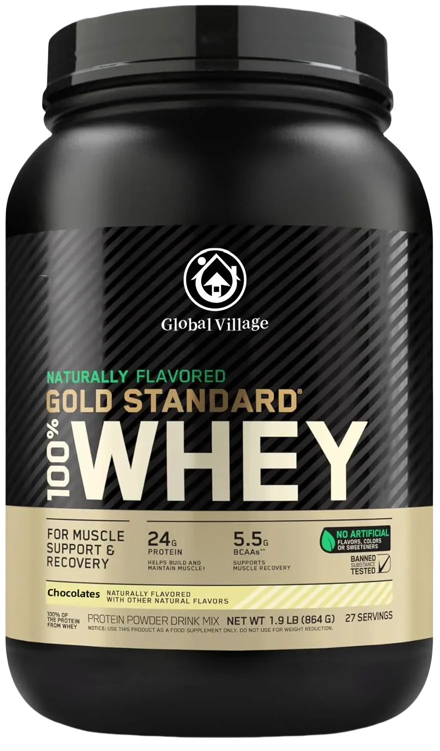 Proteína Whey - Global Village 100% en Polvo – 1.98 Libras 