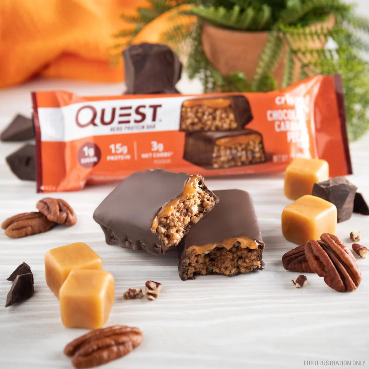 Quest Hero Protein Bars, Low Carb, Gluten Free, Chocolate Caramel Pecan, 12 Count