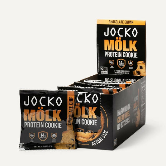 JOCKO MÖLK Galletas de Proteína con Chispas de Chocolate – Pack de 12