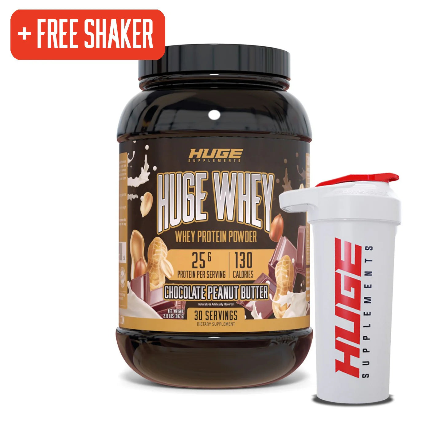 Huge Whey Proteína - 25g de Proteína para el Crecimiento Muscular y Recuperación Óptima